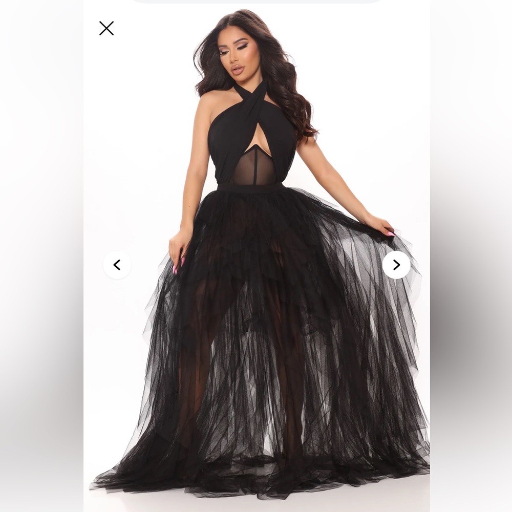 Fashion Nova Hold Me All Night Maxi Dress - Black Sz: S - Picture 3 of 16